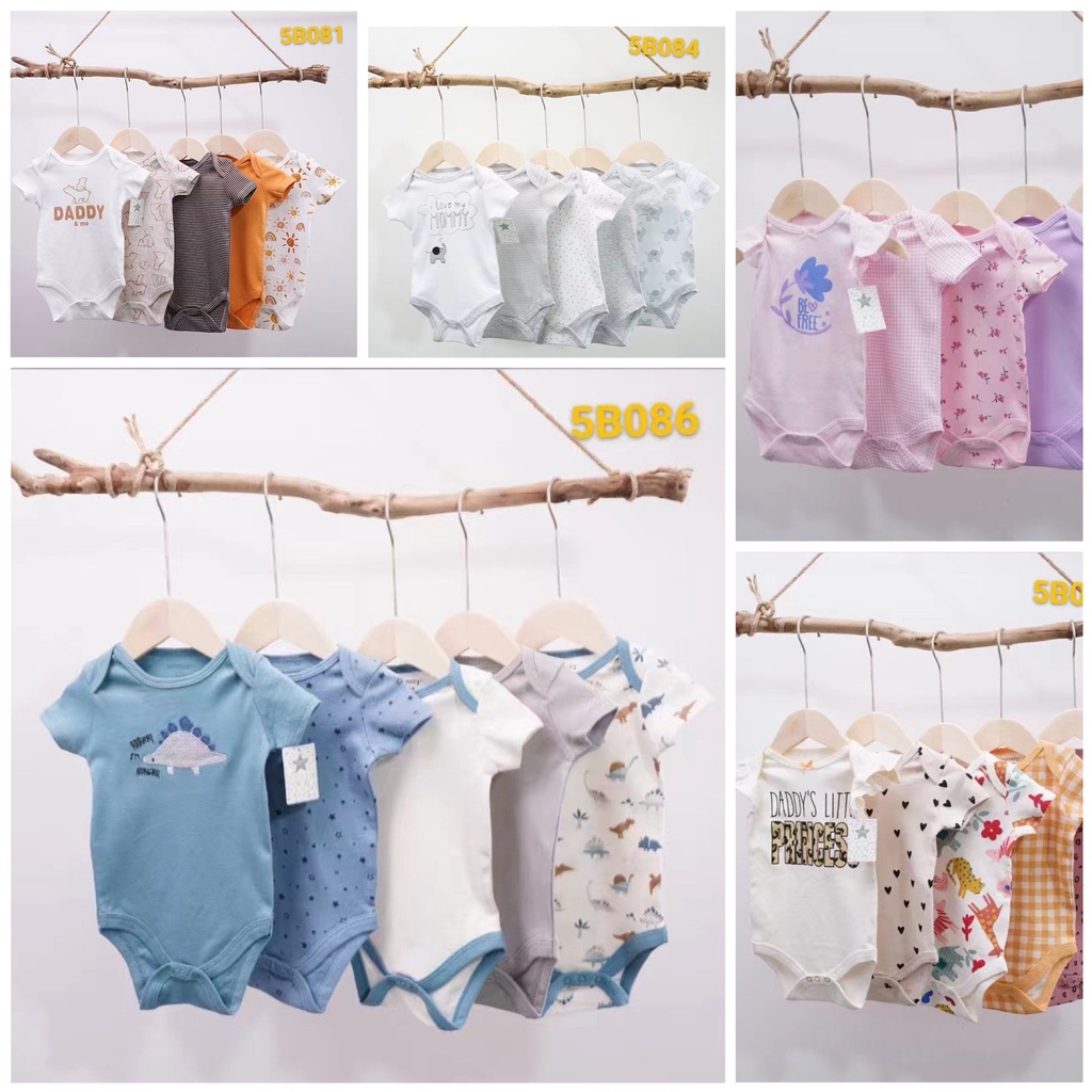 SET 5 BODY CHIP COTTON KÈM MÓC