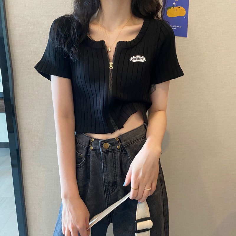 Aphrod Áo Thun Dệt Kim Lụa Băng Cảm Giác Thời Trang Hot Girl Cho Nữ