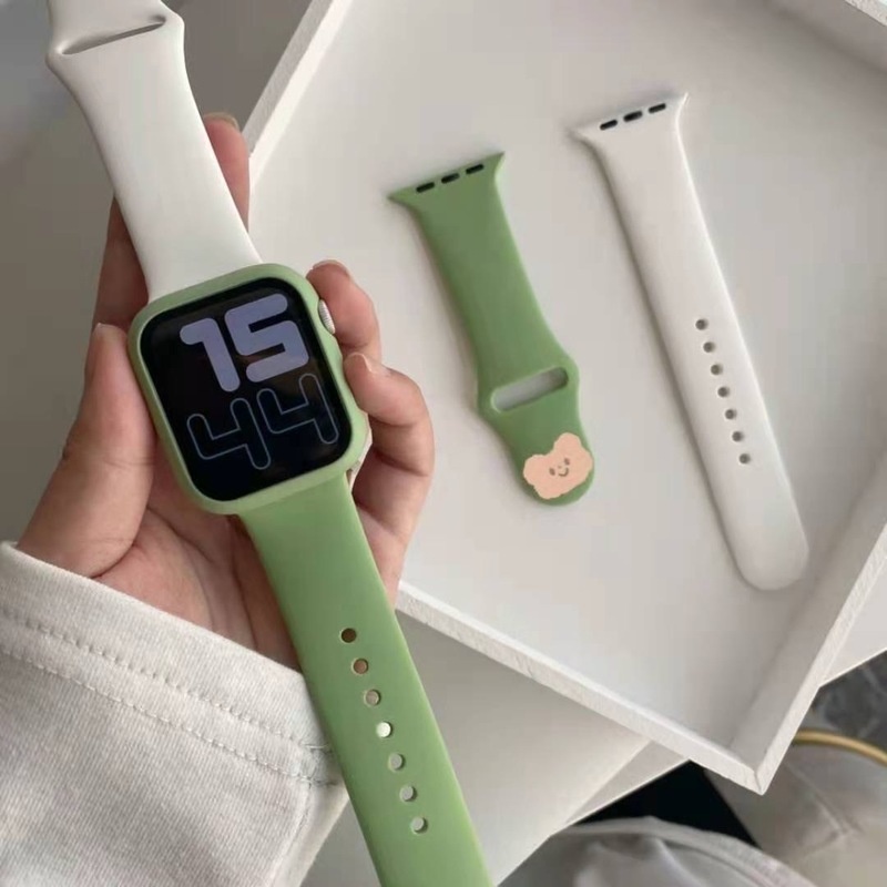 Dây Đeo Đồng Hồ Bằng Cao Su Silicone 49mm 45MM 41MM 40MM 44MM 42MM 38MM 45 41 MM Cho i-watch Series ultra 8 7 6 5 4 3 2