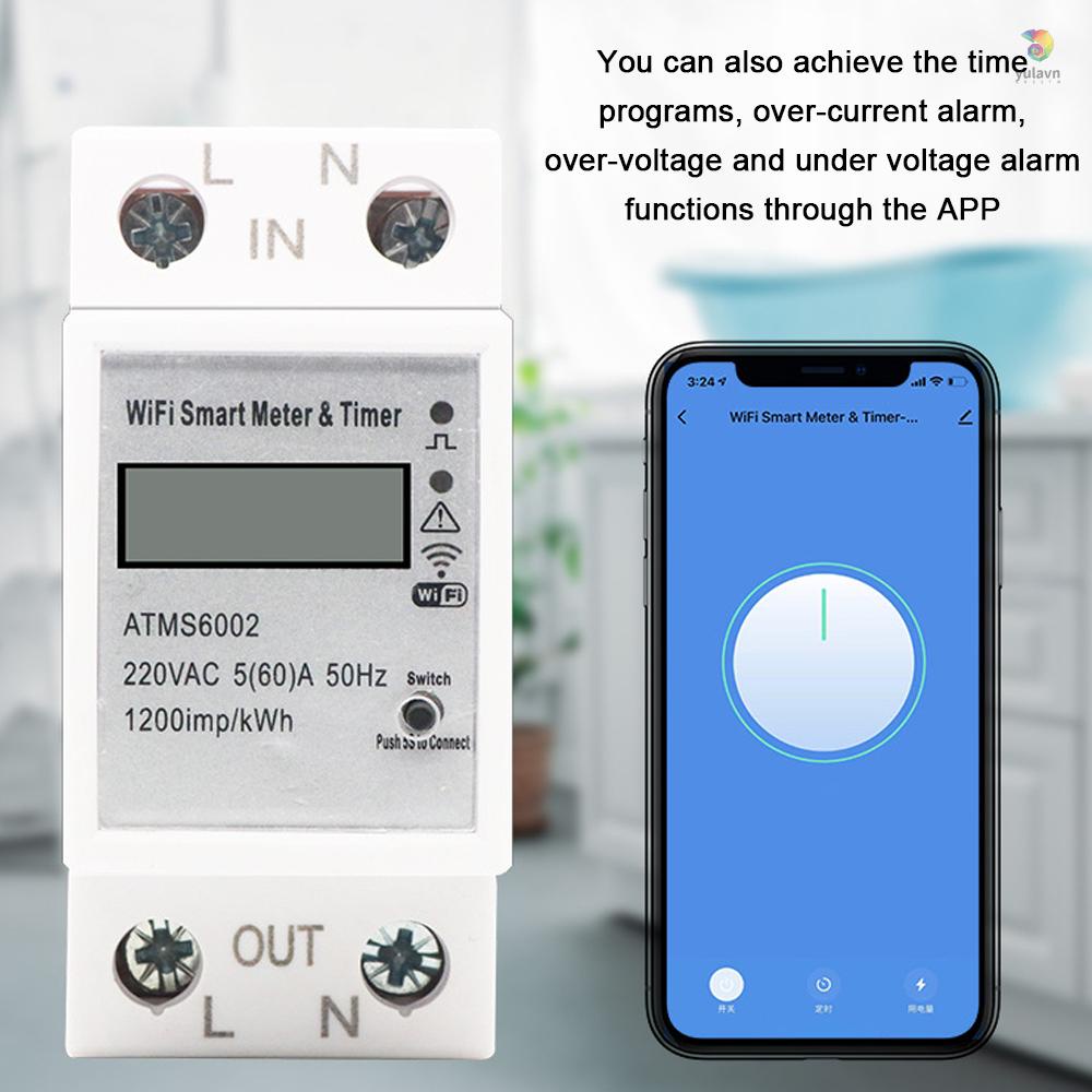 Thiết Bị Đo Năng Lượng Điện Tử Thông Minh Kết Nối WiFi Điều Khiển Từ Xa Không Cần Dùng Tay