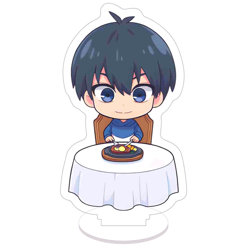 Mô Hình Búp Bê Đứng Bằng Acrylic Có Ổ Khóa Màu Xanh Dương Dùng Hóa Trang