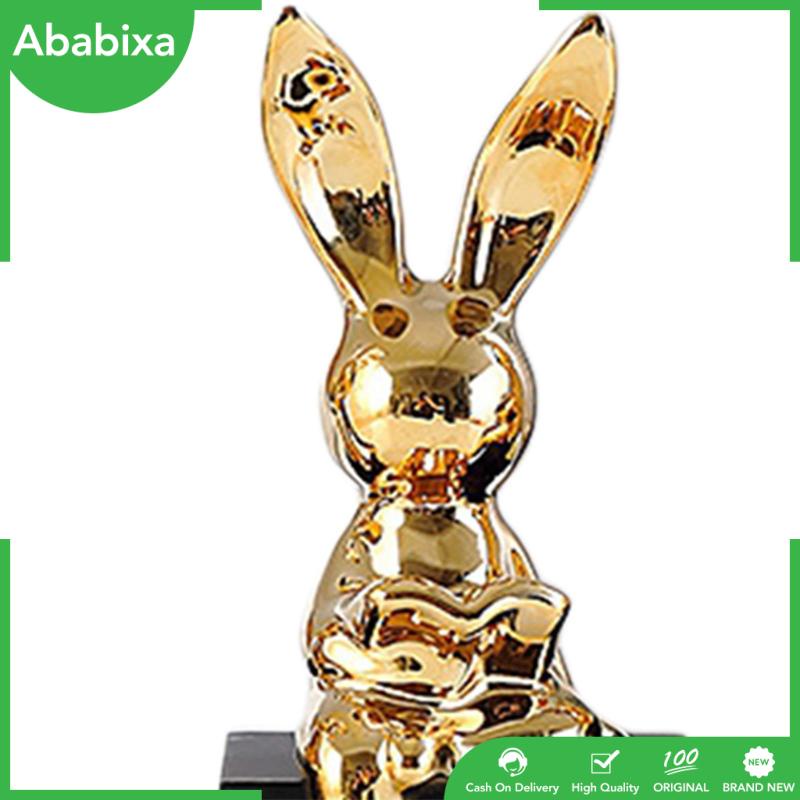 Set 3 Tượng Thỏ Bằng Gốm Thủ Công Trang Trí Nhà Cửa