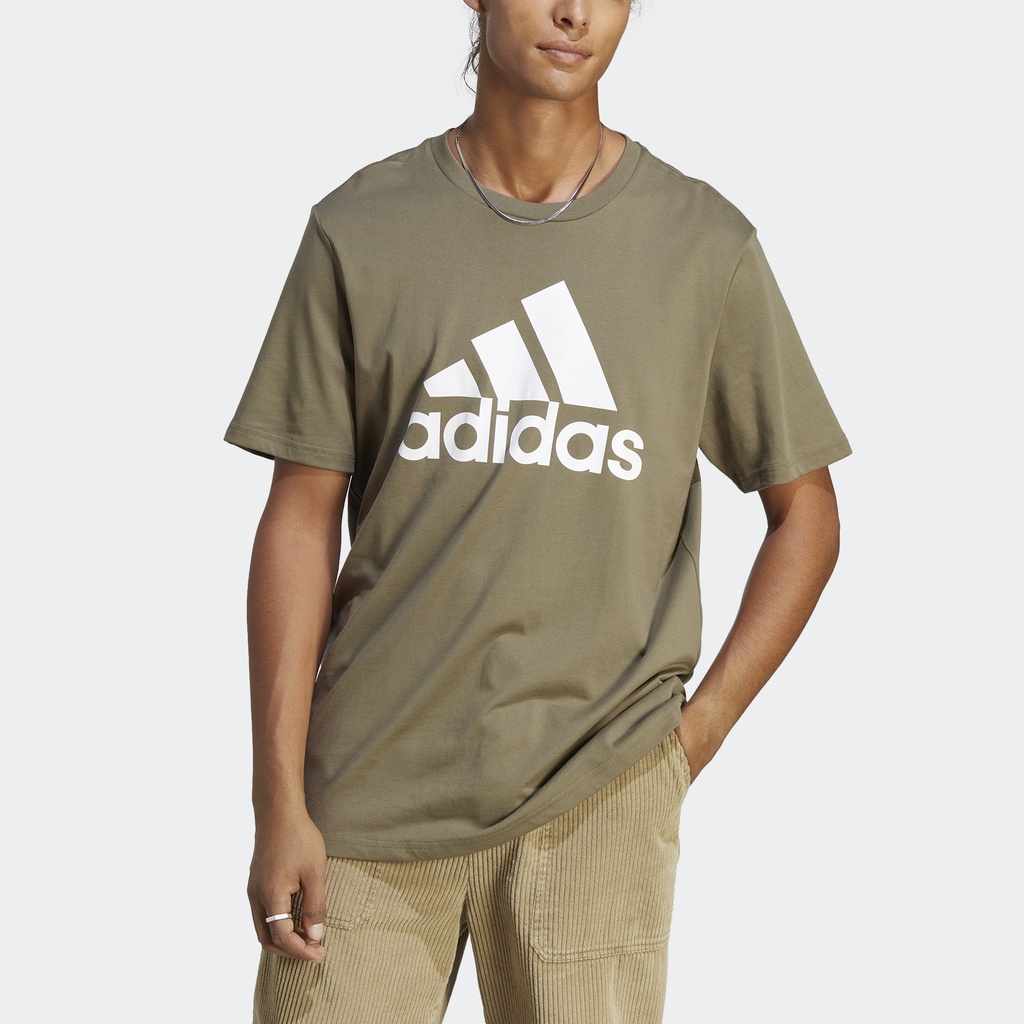 Adidas Phong cách sống Áo Thun Big Logo Single Jersey Essentials Nam màu xanh lá IC9355