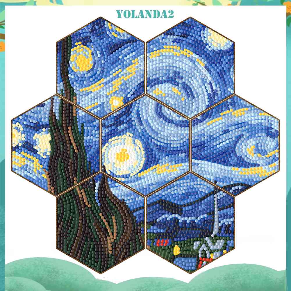 Bộ 7 Miếng Lót Ly Pha Lê Hình Tổ Ong Sáng Tạo Sự Bảo Vệ