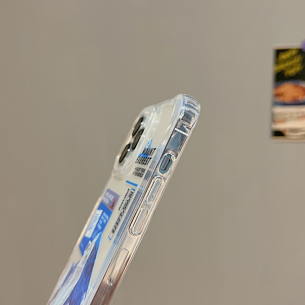 Ốp Điện Thoại Tpu Dẻo Trong Suốt Họa Tiết Ngọn Núi Tuyết Đơn Giản Chống Sốc Kèm Dây Đeo Cho iphone 12 14 13 11 Pro Max