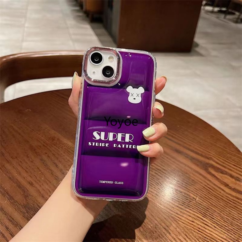 Ốp Điện Thoại Mềm Mạ Điện Chống Sốc In Hình Gấu Hoạt Hình Cho iPhone 14 11 12 13 Pro Max X XS XR 7 8 Plus SE