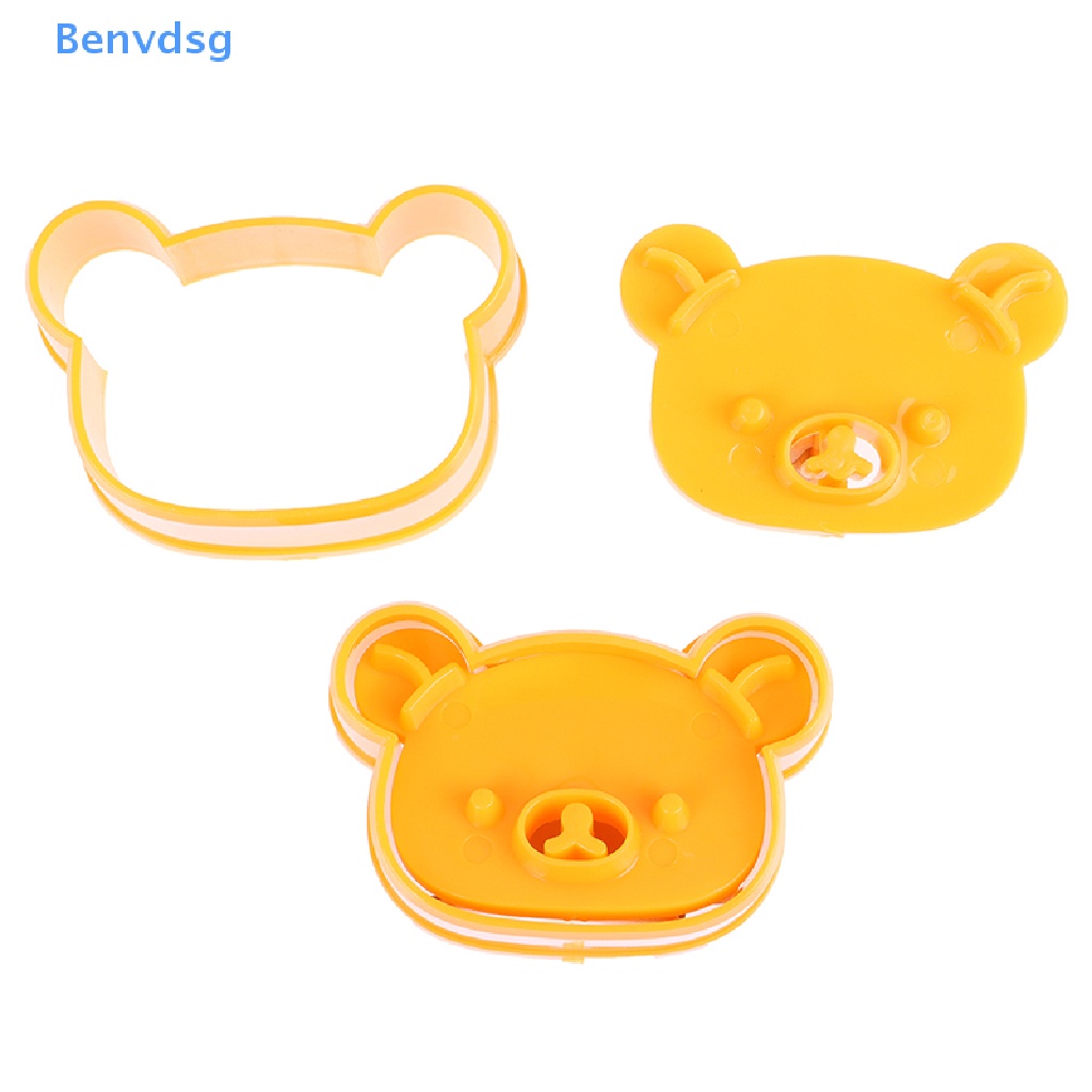 Bộ 3 Khuôn Dập Nổi Hình Gấu Dễ Thương Dùng Làm Bánh Sandwich