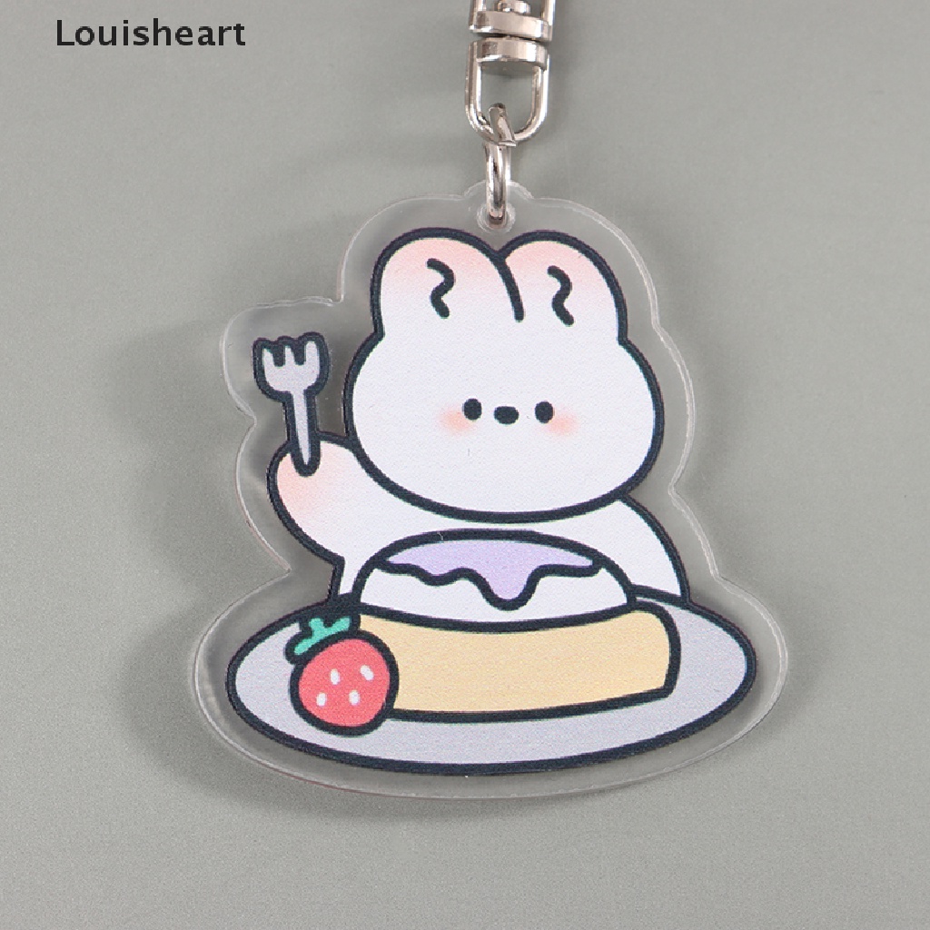 Louisheart Móc Khóa Hình Thỏ Trắng Bằng Acrylic Dễ Thương