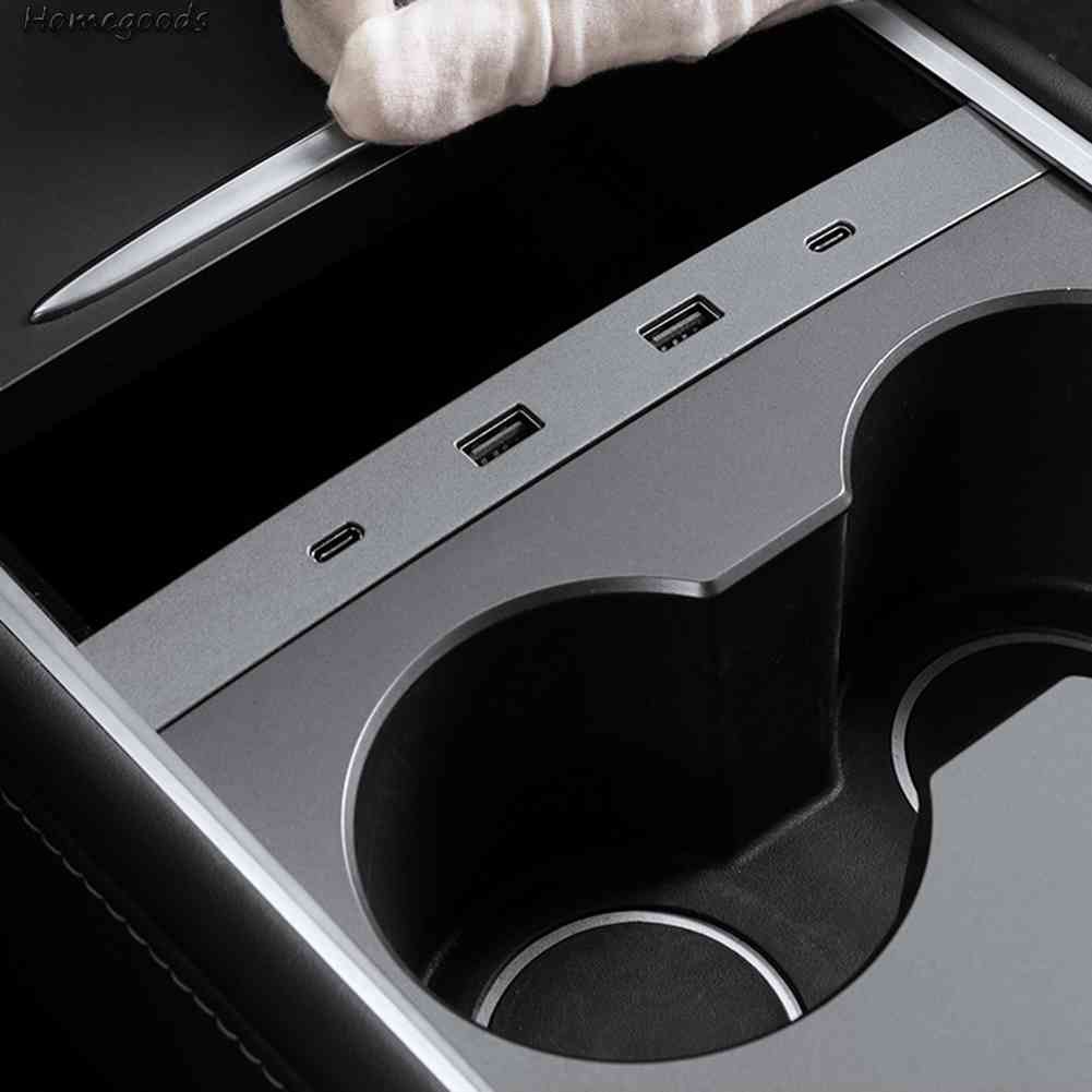 Tẩu Sạc Nhanh Type-C 4 Cổng USB 27W 2023 Cho Tesla Model 3 / Y