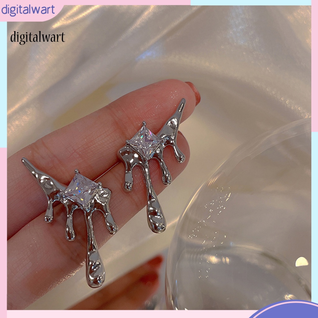 Kỹ Thuật Số| 1 Đôi Bông Tai Đính Đá Zircon Hình Giọt Nước Thời Trang Dành Cho Nữ