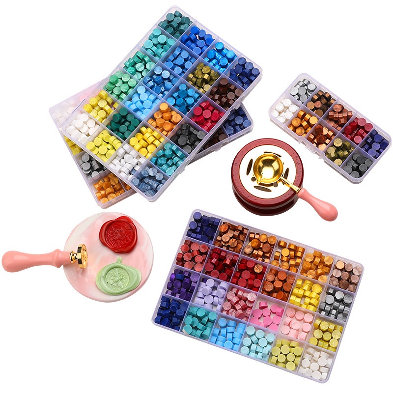 Hộp đựng sáp hạt bưu điện túi niêm phong sáp tem clipbook trang trí DIY thủ công tem lời mời thẻ sáp hạt