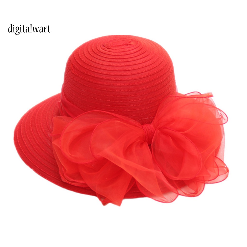 Kỹ Thuật Số| Nón Rộng Vành Phối Nơ Thời Trang Mùa Hè Cho Phái Nữ