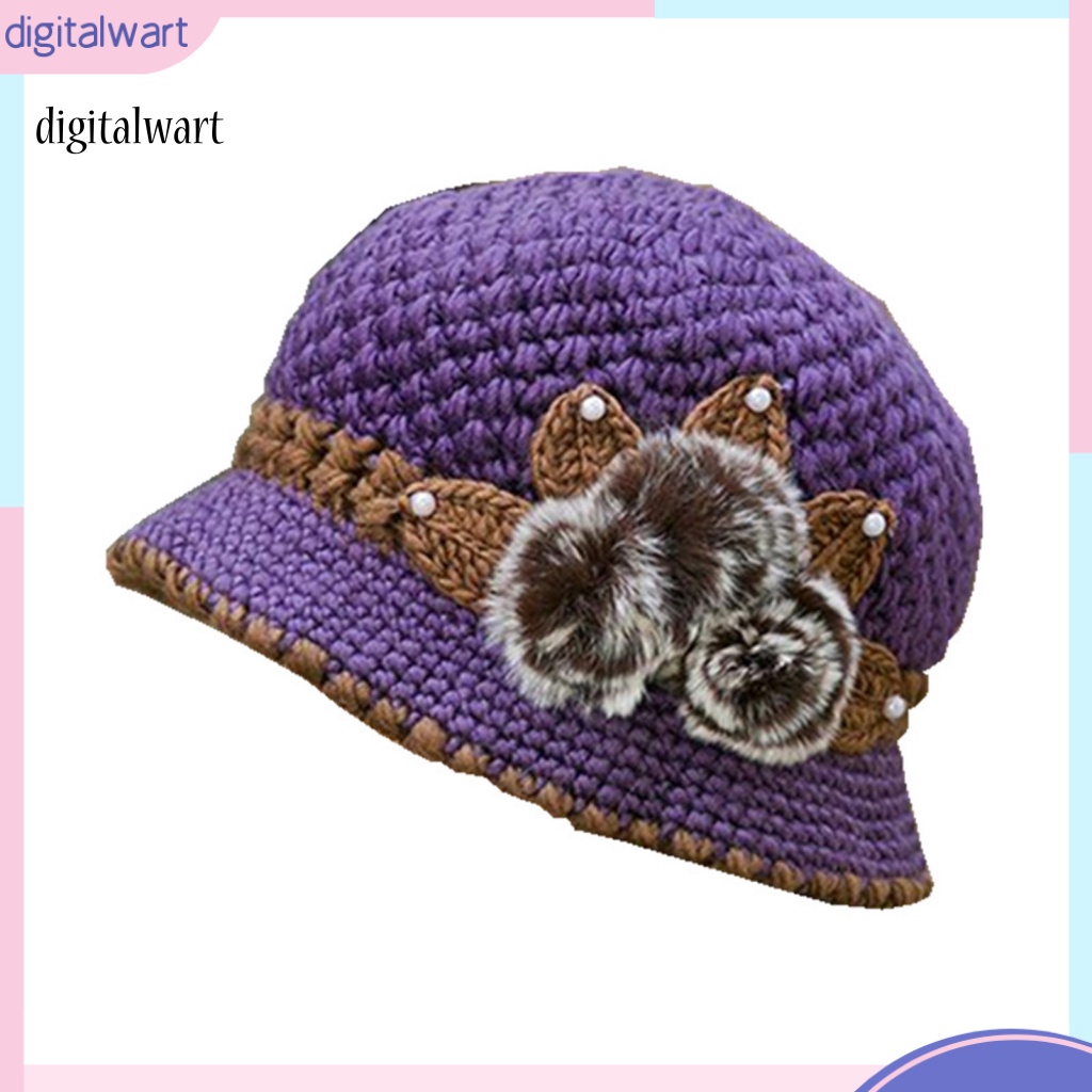 Kỹ Thuật Số| Mũ Bucket Dệt Kim Vành Ngắn Màu Sắc Thời Trang Mùa Đông