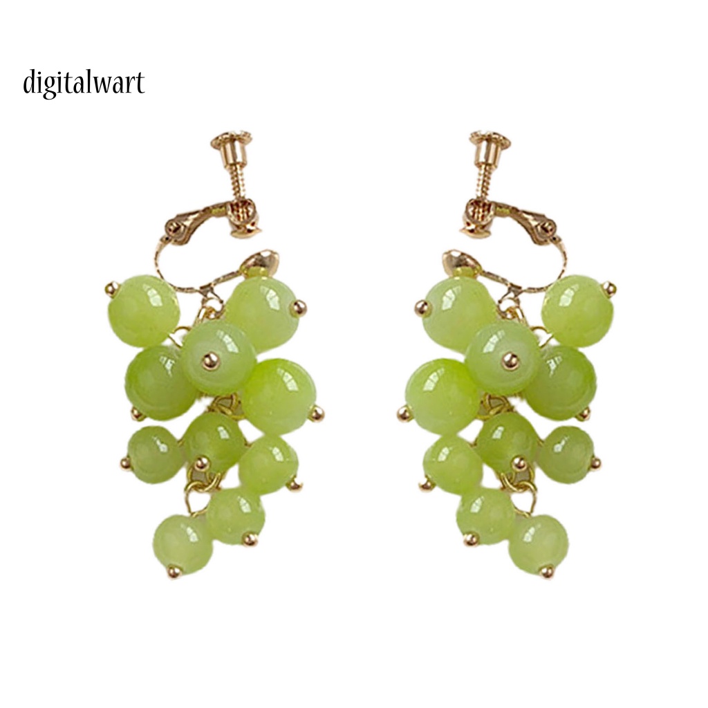 Kỹ Thuật Số| 1 Cặp Khuyên Tai Dạng Móc Xỏ Hạt Tròn Không Xỏ Lỗ