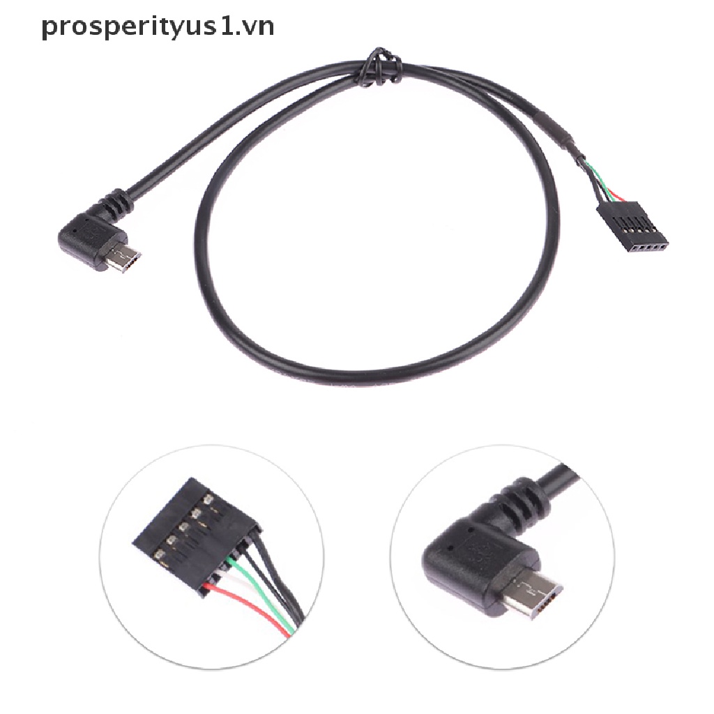 (prosperityus1) Bo Mạch Chủ Chuyển Đổi 5P Sang Micro USB Sang DuPont 2.54mm 5Pin DuPont USB Sang Micro USB Làm Từ Lá Nhôm + Cáp Dệt Lưới