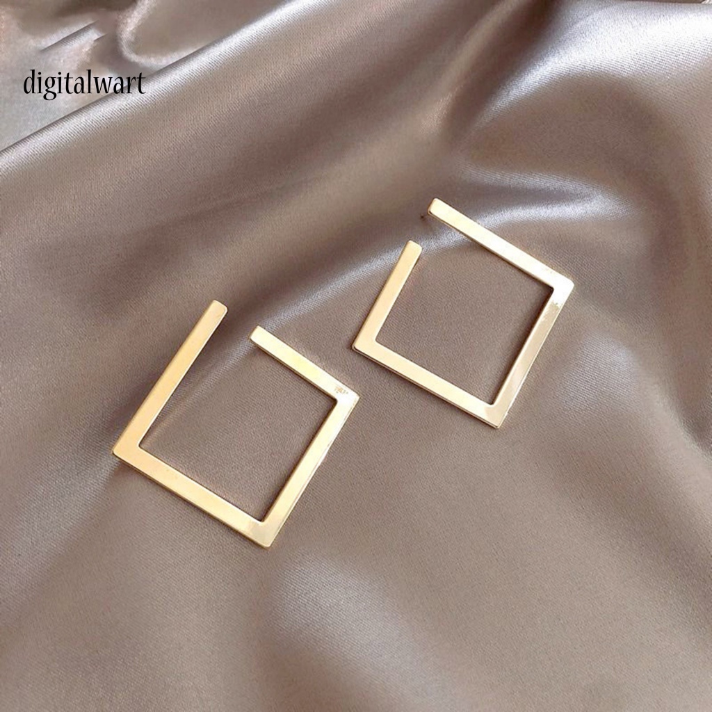 Kỹ Thuật Số| 1 Đôi Bông Tai Xỏ Lỗ Hình Vuông Cỡ Lớn Thiết Kế Tối Giản Thời Trang Cho Nữ