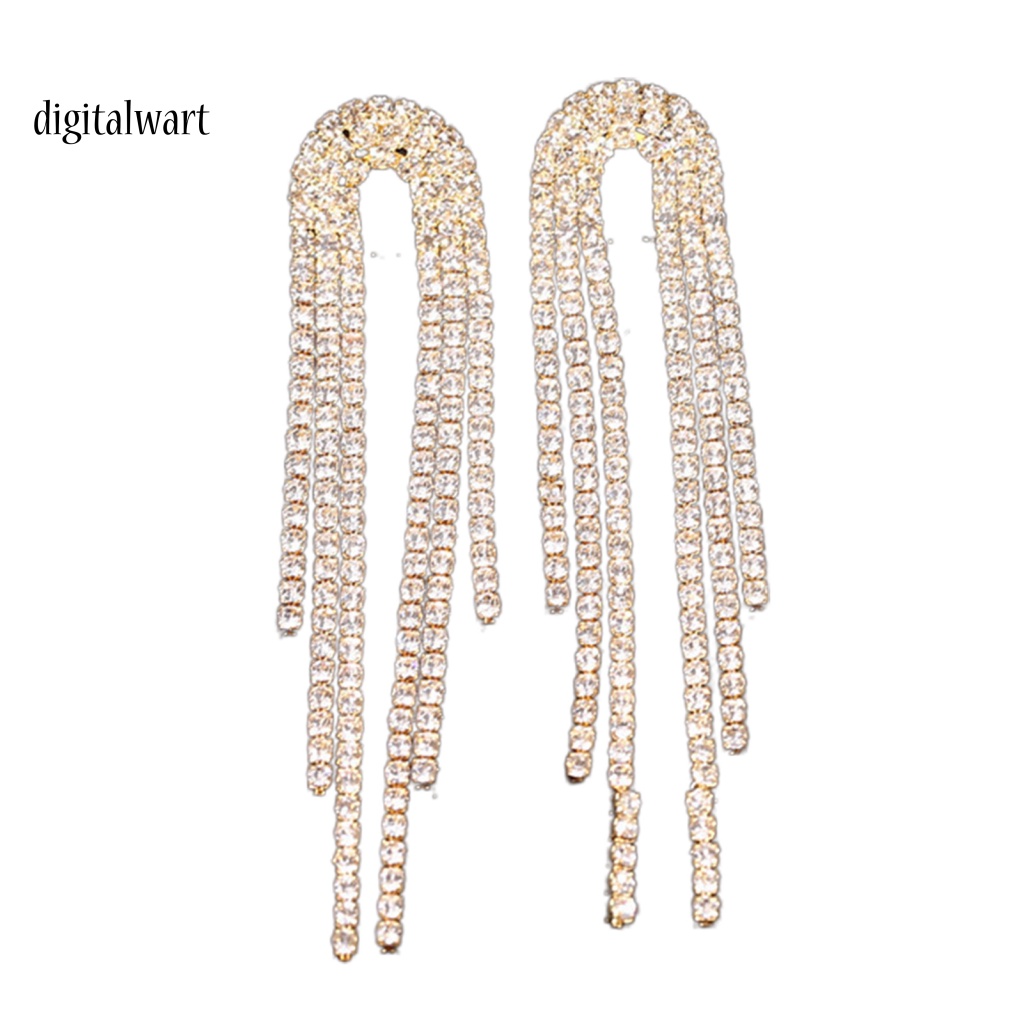 Kỹ Thuật Số| 1 Đôi Bông Tai Tua Rua Đính Đá Lấp Lánh Phong Cách Hàn Quốc Dành Cho Nữ