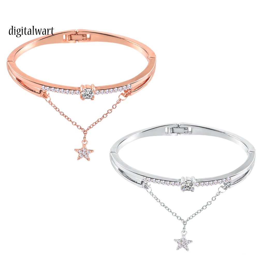 Kỹ Thuật Số| Vòng Tay Đính Đá Hình Ngôi Sao Năm Cánh Lấp Lánh Thời Trang Dự Tiệc Cho Nữ