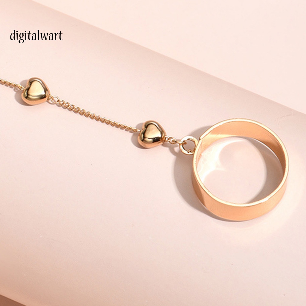 Kỹ Thuật Số| Bộ Trang Sức Nhẫn / Vòng Đeo Tay Bằng Hợp Kim Màu Trơn Hình Trái Tim Xinh Xắn Cho Nữ