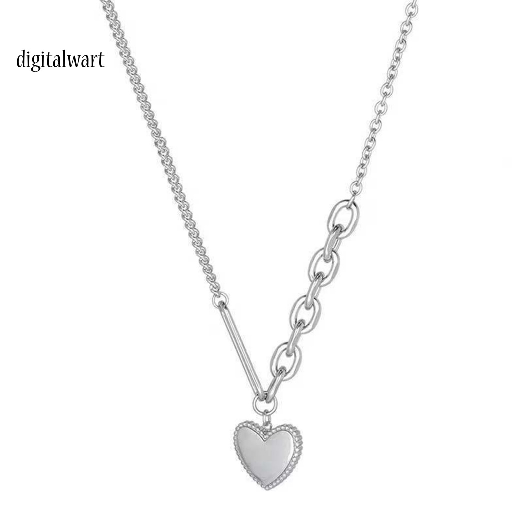 Kỹ Thuật Số| Vòng Cổ Choker Dây Xích Dày Mặt Hình Trái Tim Không Phai Màu Chống Rỉ Sét Phong Cách Hip Hop Punk Cho Cuộc Sống Hàng Ngày