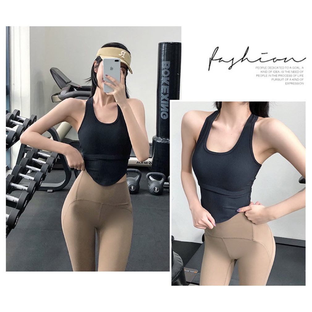 Áo Lót Thể Thao Sát Nách Cổ Chữ U Thoáng Khí Thời Trang Cho Nữ