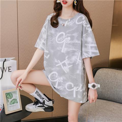 Áo Thun Nữ Ngắn Tay Dáng Rộng Nhuộm Màu