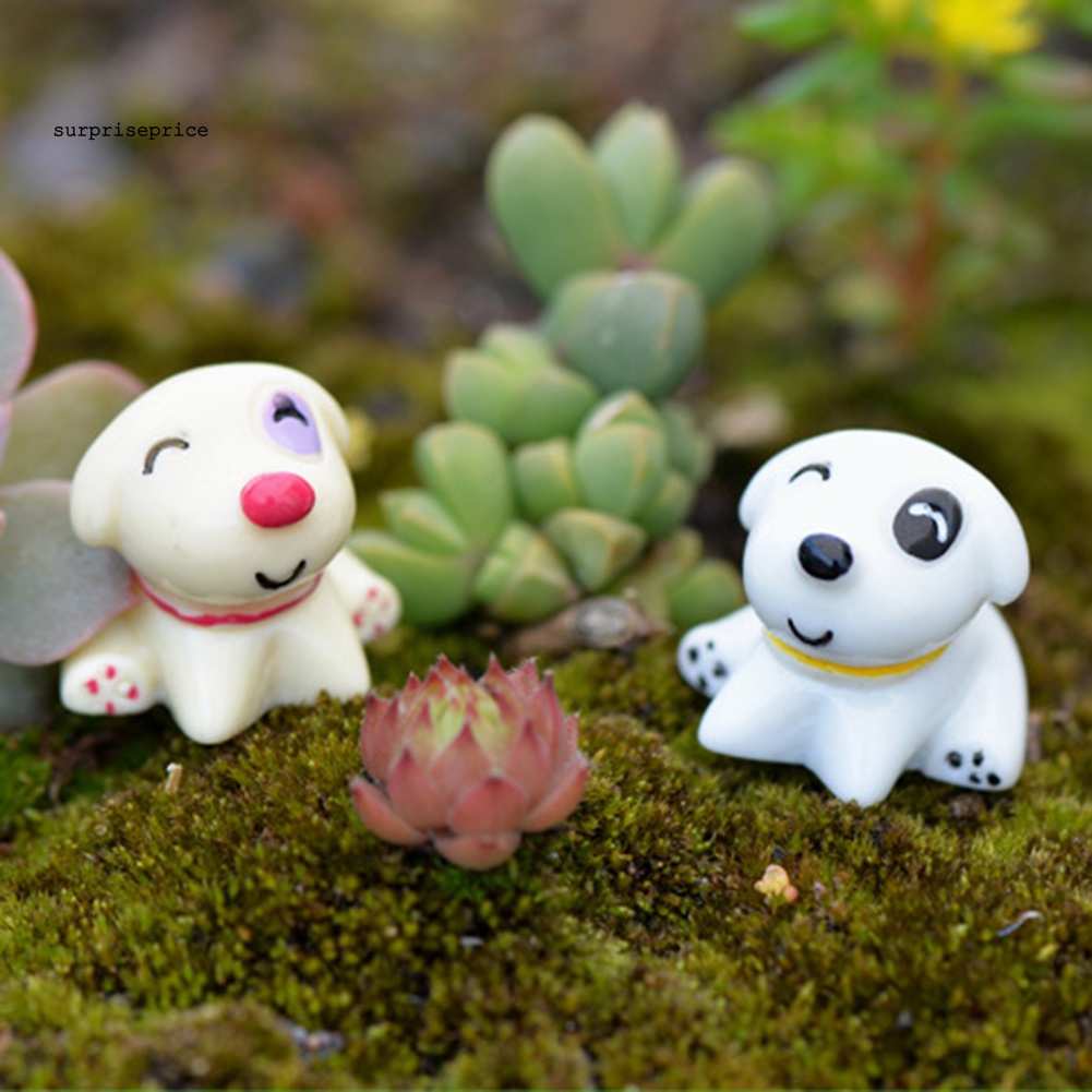 Set 4 Mô Hình Chú Chó Con Bằng Nhựa Resin Dễ Thương Trang Trí Tiểu Cảnh / Nội Thất