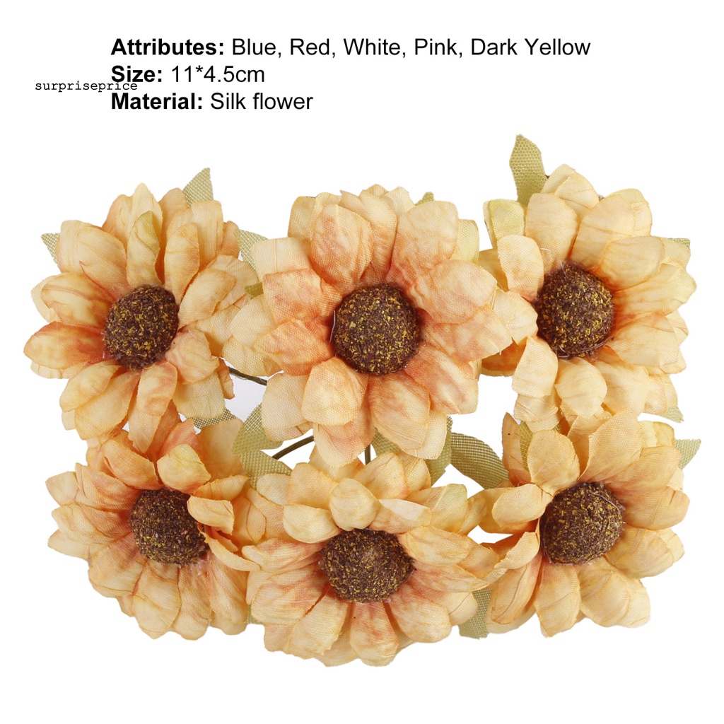 1 Bó Hoa Cúc Nhân Tạo Bằng Lụa Chống Phai Màu Dùng Trang Trí Nhà Cửa DIY