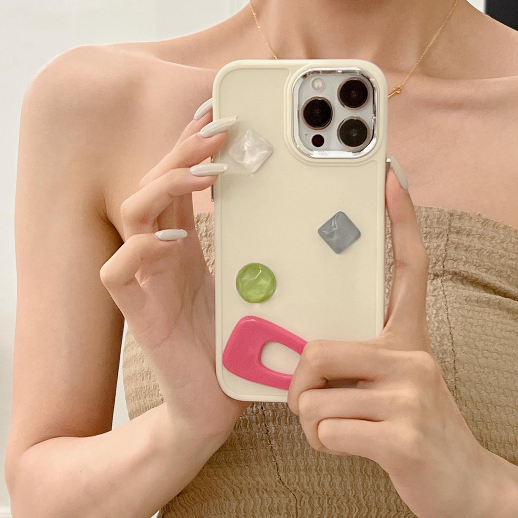 Ốp Điện Thoại Tpu Silicon Mềm Bảo Vệ Toàn Diện Họa Tiết Đá Quý 3D Cho iPhone 14 13 Pro Max 12 11