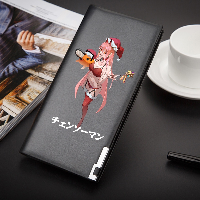 Sbh Ví Da pu Dáng Dài Sức Chứa Lớn Có Nhiều Ngăn Đựng Thẻ In Hình anime chainsaw man Thời Trang Cho Học Sinh shb