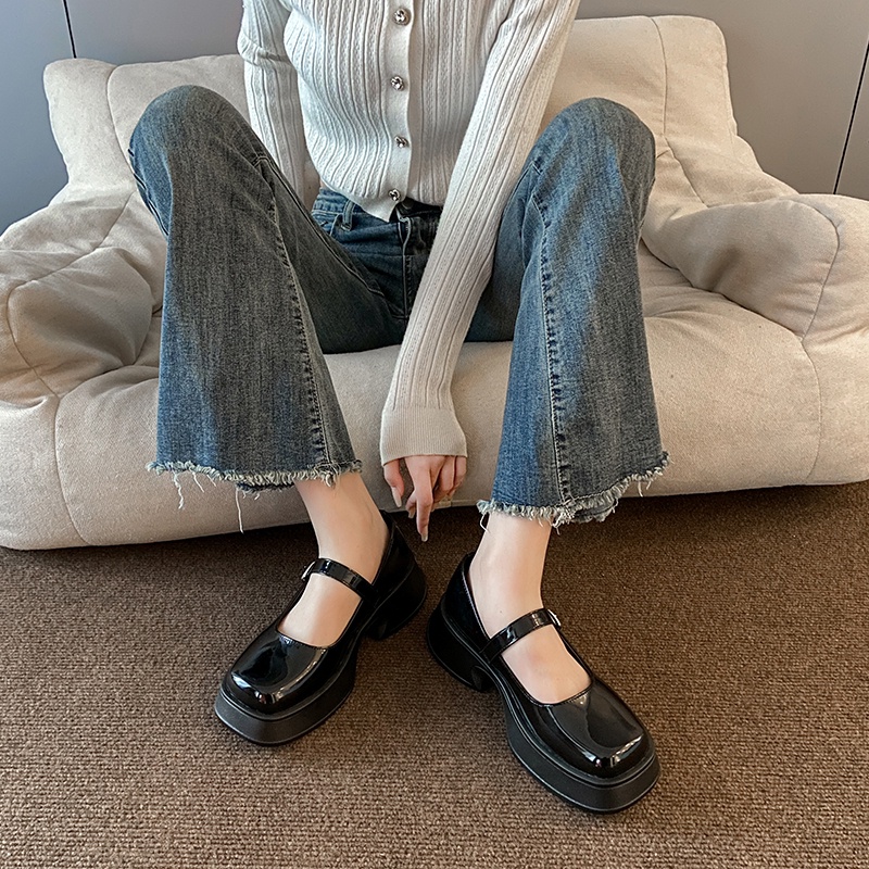 Giày Cao Gót Da Mũi Tròn Thời Trang Công Sở Thanh Lịch Cho Nữ