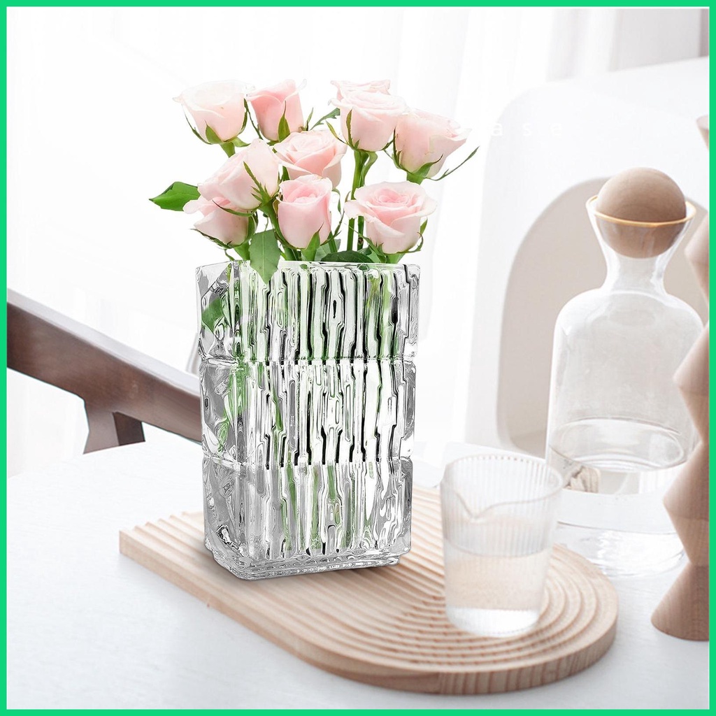 Kính Bình Hoa Thủy Tinh Trong Suốt 7.87 Inch Dùng Trang Trí Xinh Xắn