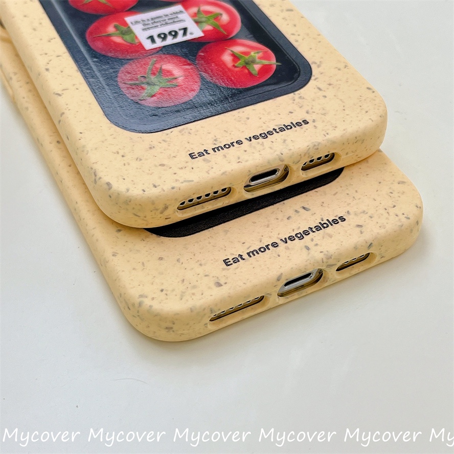 Ốp Điện Thoại Silicon Mềm Họa Tiết Cà Chua Cho iPhone 14 13 12 11 Pro Max X XR Xs Max 6 7 8 Plus