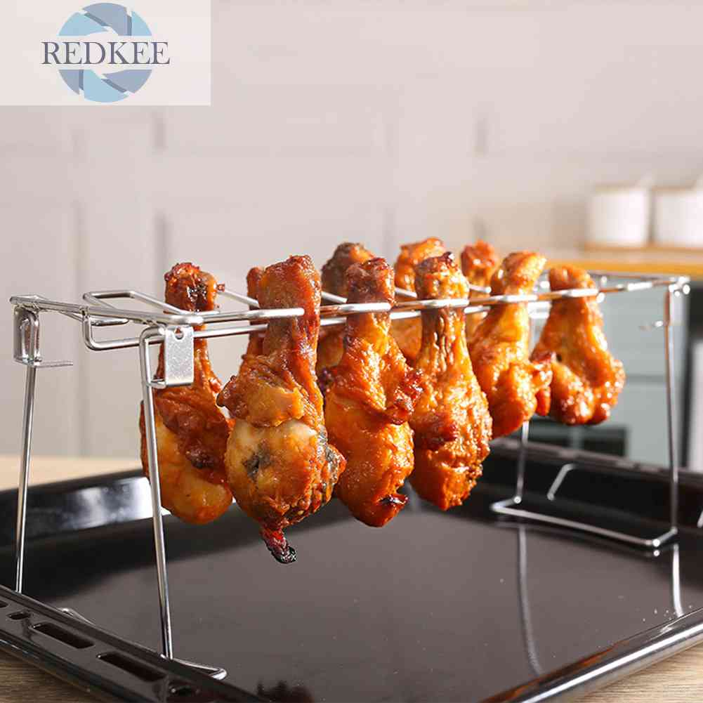 Kệ Nướng Cánh Gà Bằng Thép Không Gỉ 14 Ngăn Có Thể Gập Lại