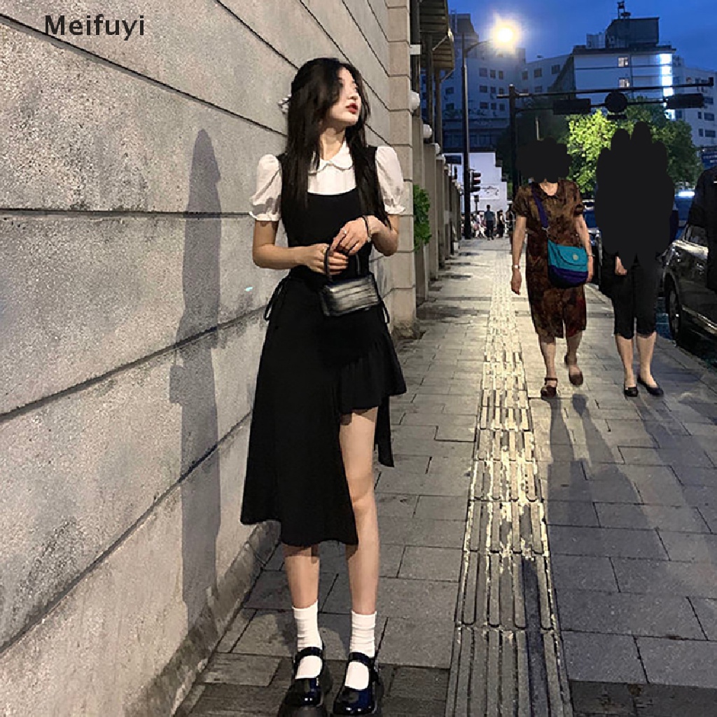 Set Áo Sơ Mi Ngắn Tay Và Đầm Phong Cách Hàn Quốc Ngọt Ngào Cho Nữ