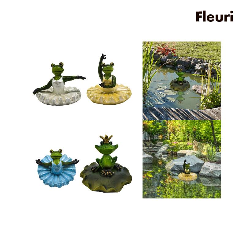 Ếch Nổi Trên Mặt Nước Bằng Nhựa Resin Dễ Thương Dùng Trang Trí Vườn