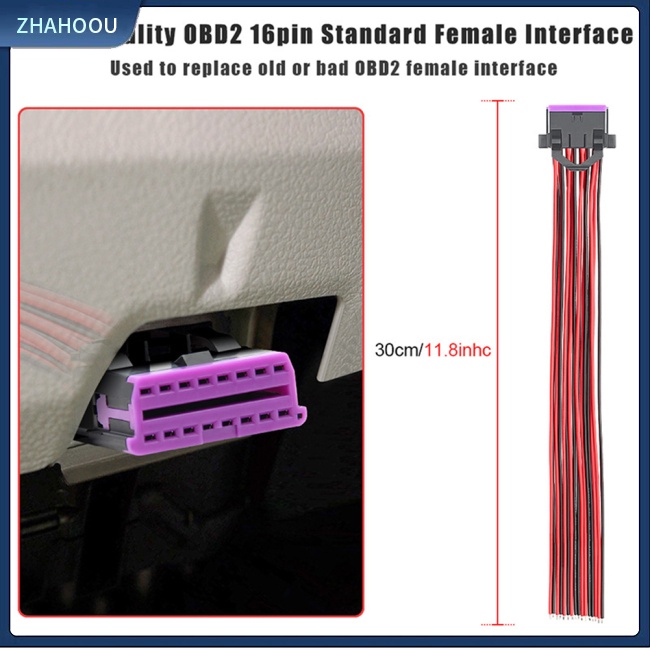 ☃Nhà Cửa☃ Dây Cáp Chẩn Đoán Lỗi Ô Tô Ecu 30cm 16pin