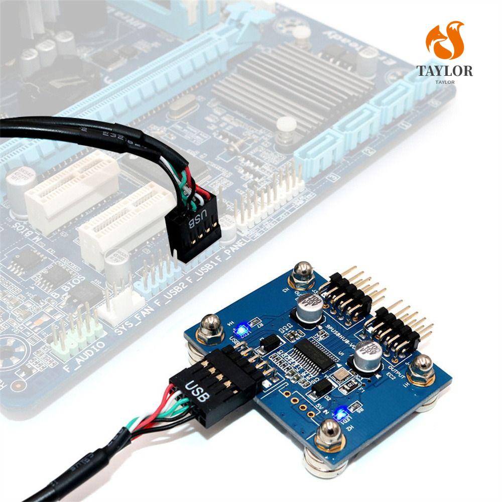 Dây Cáp Nối Bo Mạch Chủ Mở Rộng USB 2.0 9 Pin Kèm SATA Nguồn 1 Sang 2