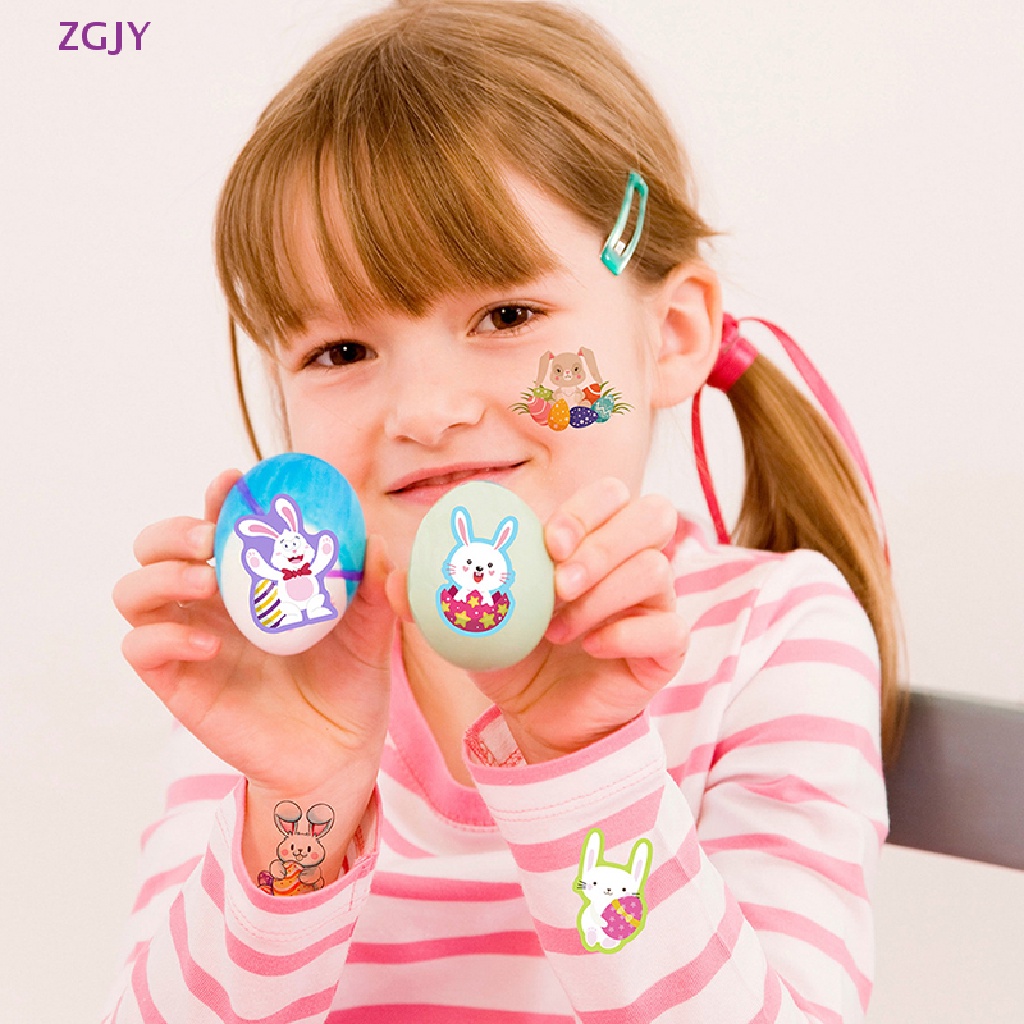 Set 16 Tấm Sticker Họa Tiết Thỏ Phục Sinh Dễ Thương Để Trang Trí Thiệp Mới