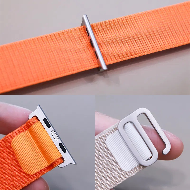 Dây Đeo Đồng Hồ Bằng Nylon 49mm 44mm 40mm 45mm 41mm 42mm 38mm Ultra 8 7 6 5 4 3 se