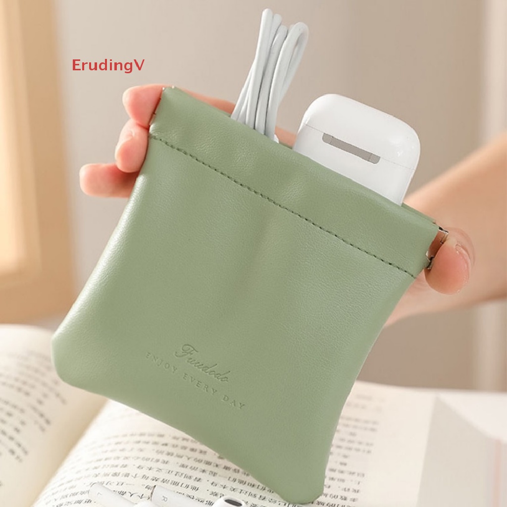 [ErudingV] Túi Đựng Tai Nghe Airpods Bằng Da PU Có Dây Đeo Hình Đôi Môi [Mới]