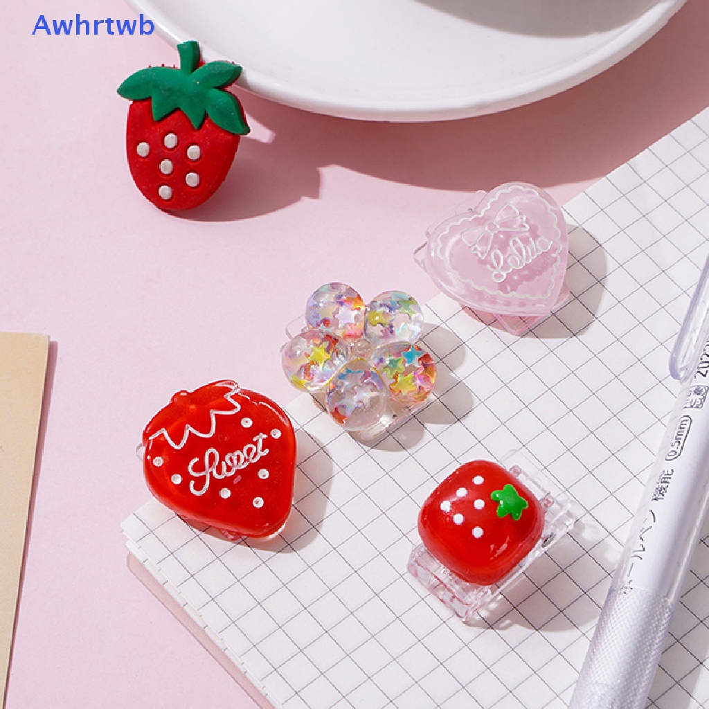 Set 4 Kẹp Giấy Bằng Acrylic Hình Hoa / Trái Tim Dễ Thương Sáng Tạo Cho Học Sinh / Văn Phòng Mới