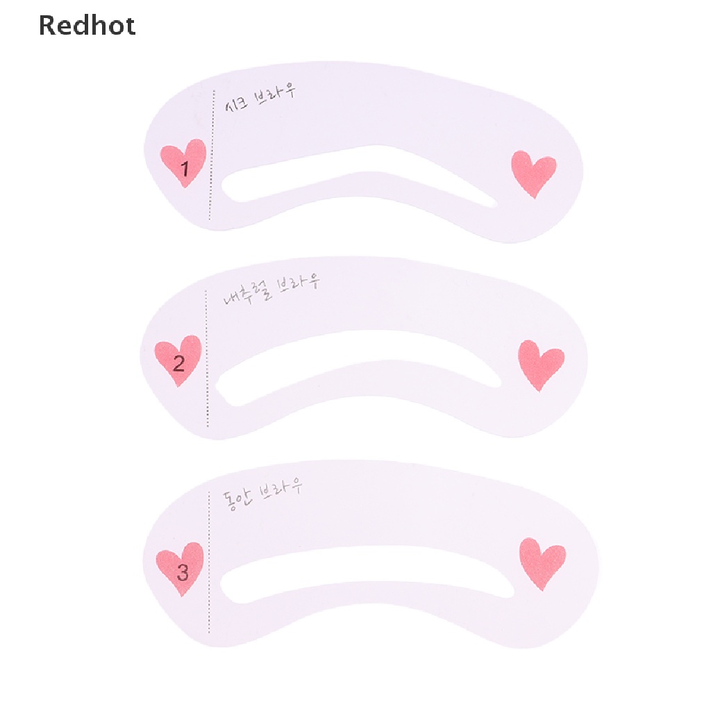 &lt; Redhot &gt; Set 10 Túi Thẻ Khuôn Vẽ Lông Mày 3 Kiểu Có Thể Tái Sử Dụng