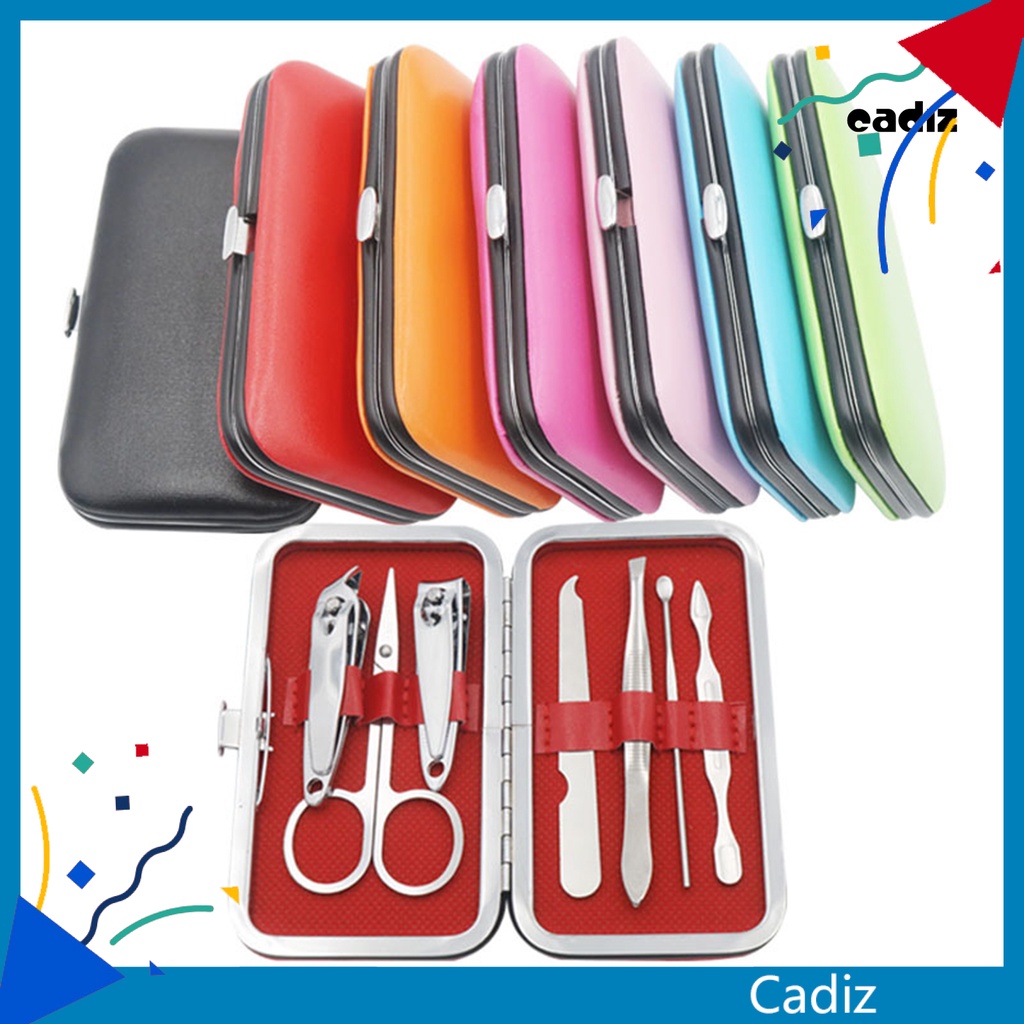 Bộ 7 Dụng Cụ Làm Móng Bằng Thép Carbon Kèm Hộp Đựng Tiện Dụng