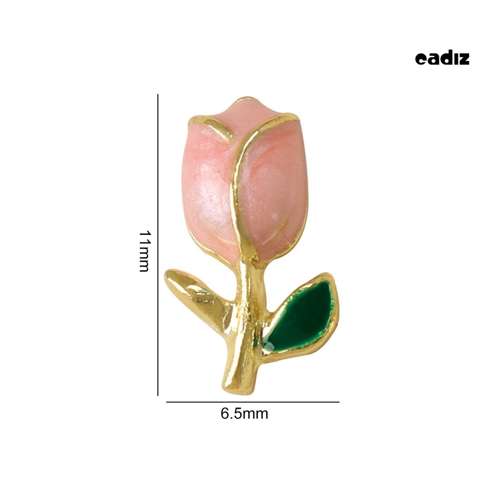 Set 10 Phụ Kiện Trang Trí Móng Tay Nghệ Thuật Hình Hoa Tulip Ba Chiều Không Phai Màu Có Thể Tháo Rời