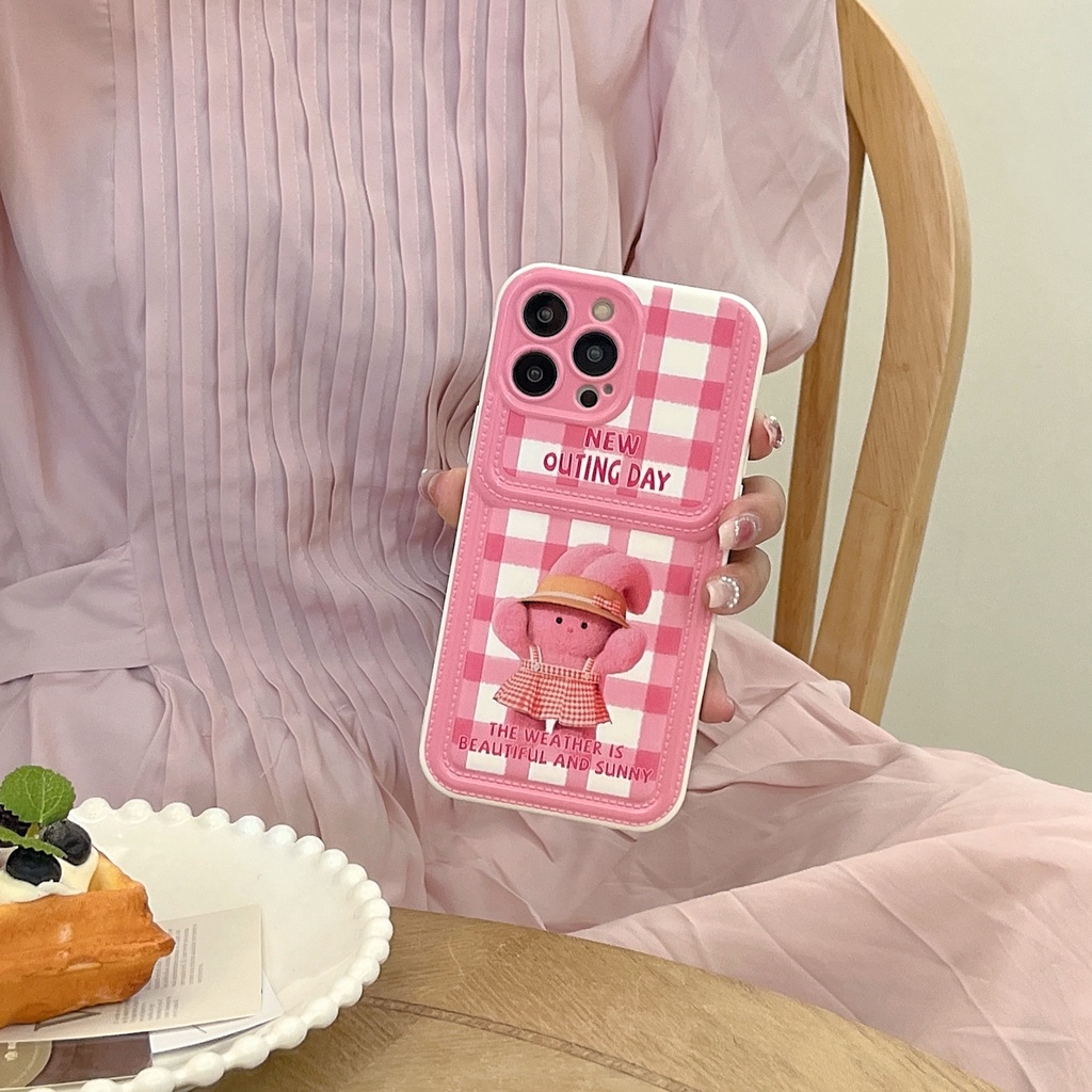 Ốp Điện Thoại TPU Silicon Mềm Chống Sốc In Hình Thỏ Hoạt Hình Thiết Kế Dạng Ví Cho iPhone 11 12 13 14 PRO MAX