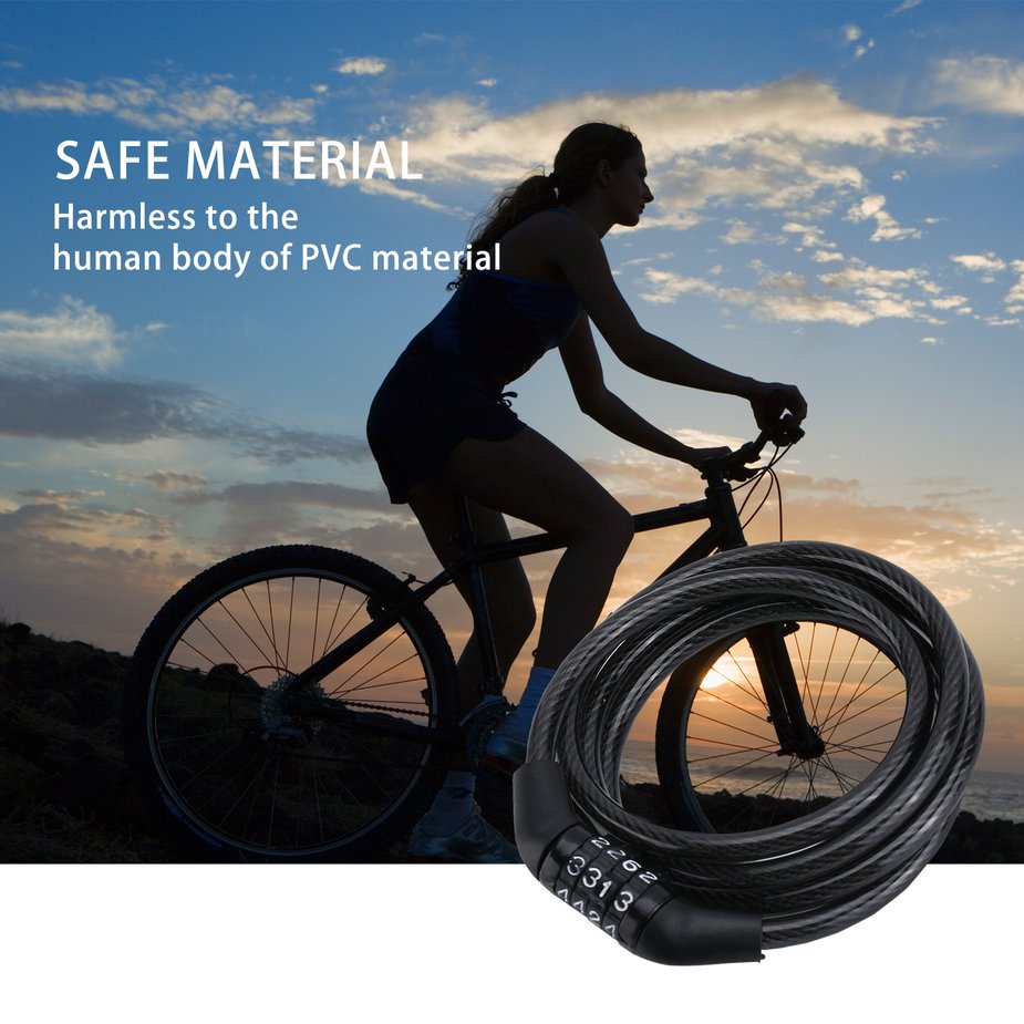 Bicycle Lock Code Key Locks Bike Cycling Password Combination Steel Wire Locks