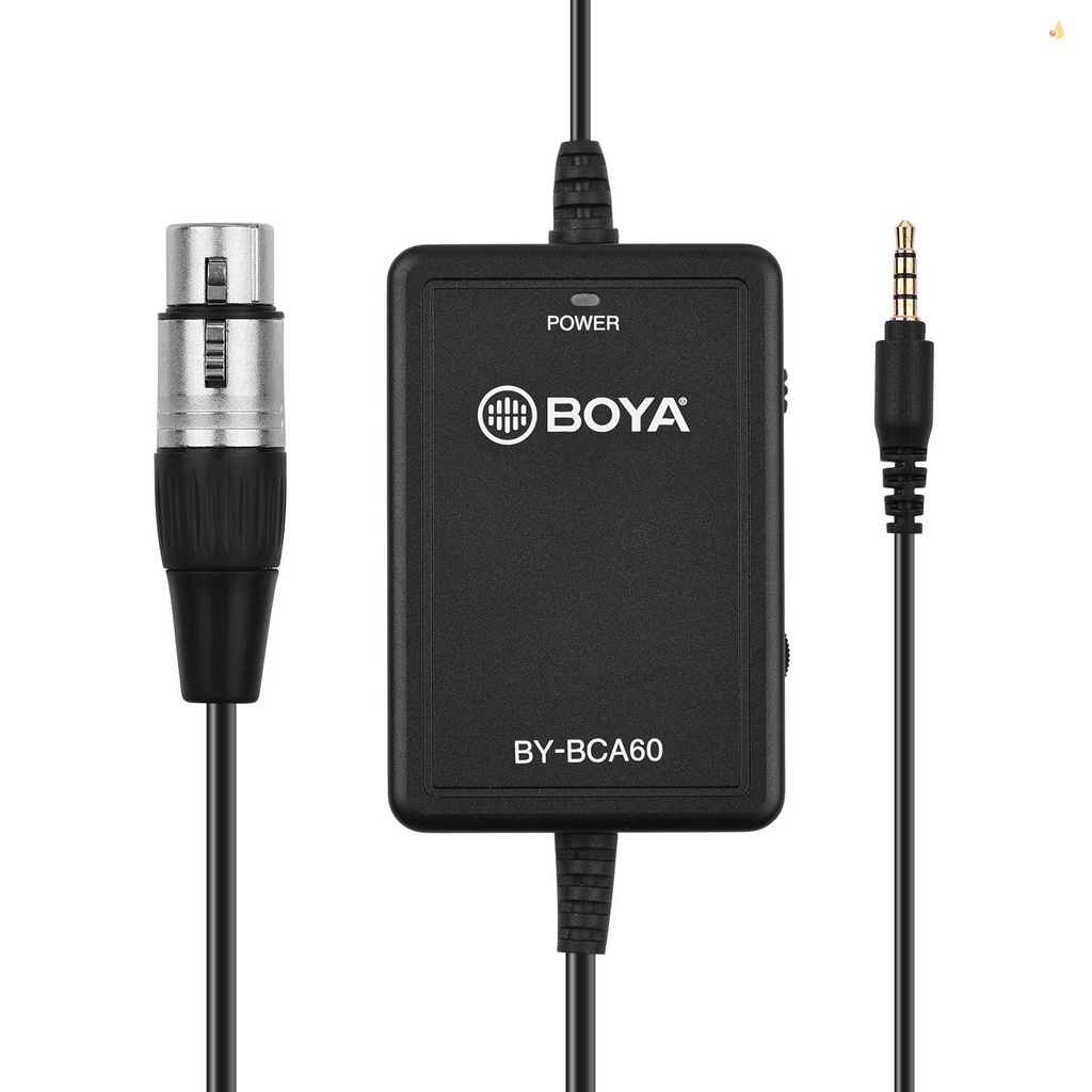 Dây Cáp Micro BOYA BY-BCA60 6M / 20FT XLR Sang Cổng 3.5mm Điều Khiển Âm Lượng 48V Phantom Cho Điện Thoại Thông Minh / Máy Tính Bảng