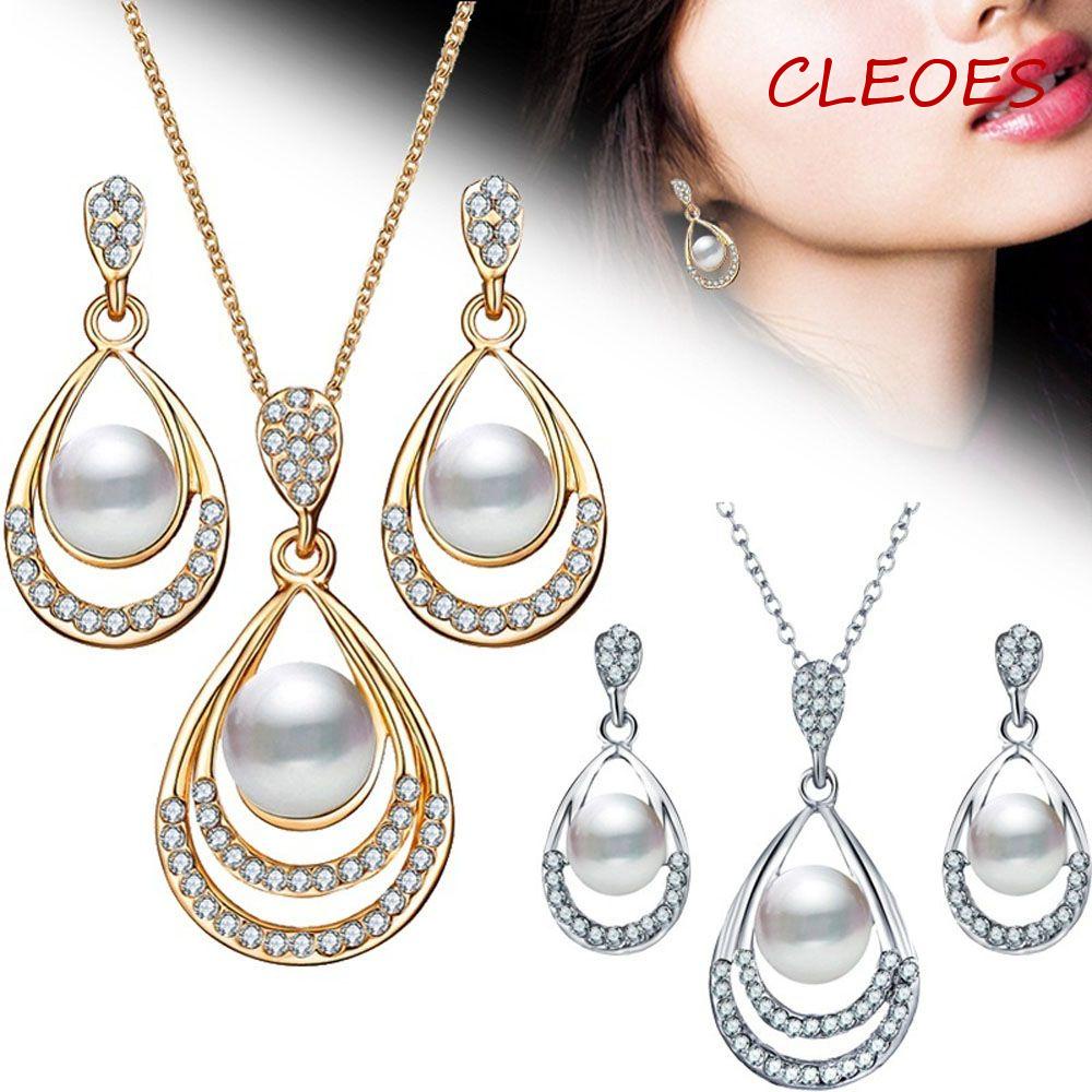 Vòng cổ Hợp Kim Đính Đá Hình Giọt Nước Xinh Xắn Cho Nữ