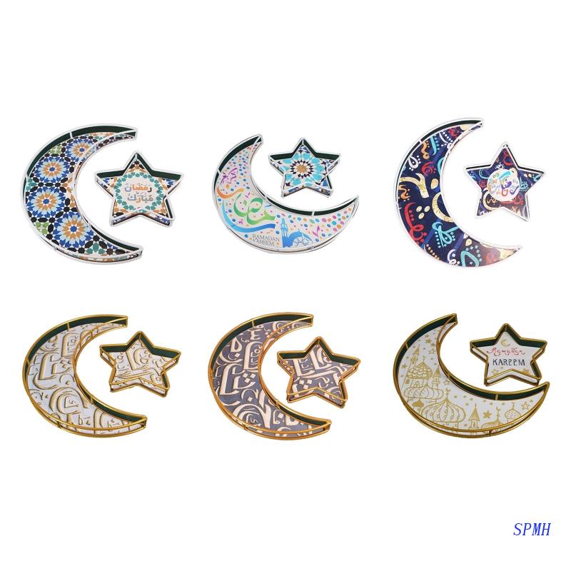 Khay Đựng Món Tráng Miệng Hình Trăng Sao Phong Cách Ramadan
